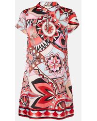 RIXO London - Bedrucktes Minikleid Aus Seide - Lyst