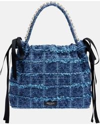 Jimmy Choo - Drawstring Mini Embellished Top-Handle Bag - Lyst