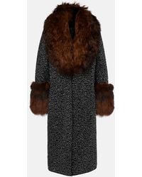 JACQUES WEI - Embellished Shearling-Trimmed Coat - Lyst