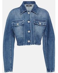 Versace - Giacca di jeans cropped - Lyst
