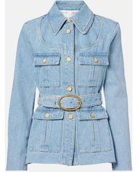 Nina Ricci - Belted Denim Jacket - Lyst