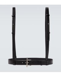 McQueen - Guertel T-Bar Harness Aus Leder - Lyst