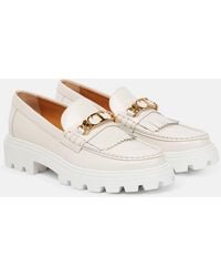 Tod's - Fringed Leather Loafers - Lyst