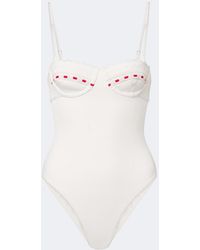 Posse - Pia Embroidered Swimsuit - Lyst
