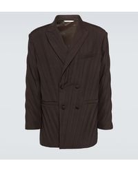 Valentino - Pleated Double-breasted Blazer - Lyst