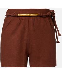 ViX - Janet Linen-Blend Shorts - Lyst