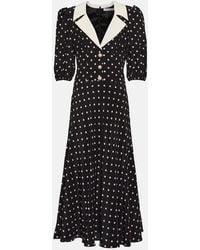 Alessandra Rich - Robe en soie à pois et ornements perles - Lyst
