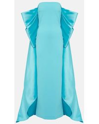 Solace London - Vestido De Fiesta Kyla De Sarga Y Crepe - Lyst