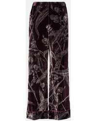 La DoubleJ - Pantalon De Pyjama En Satin A Fleurs - Lyst