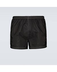 Prada - Short De Bain À Patch Logo - Lyst