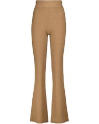 FRAME Ribbed-knit Cotton-blend Trousers - Brown
