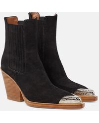 Paris Texas - Dallas Embellished Suede Ankle Boots - Lyst