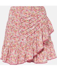 Poupette - Mabelle Floral Shirred Miniskirt - Lyst