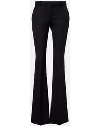 McQueen - Low-Rise-Schlaghose Aus Wolle - Lyst