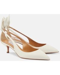 Aquazzura - Bow Tie 50 Leather Pumps - Lyst