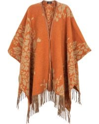 Etro Floral Wool-blend Shawl - Orange