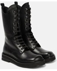 The Attico - Robin Leather Combat Boots - Lyst