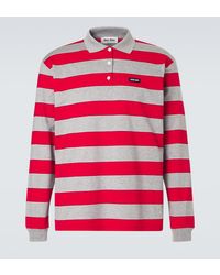 Miu Miu - Striped Cotton Jersey Polo Shirt - Lyst