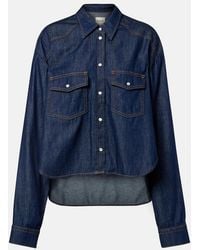 KHAITE - Grenon Asymmetric Denim Shirt - Lyst