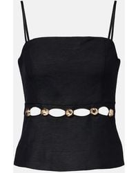 Jonathan Simkhai - Cutout Embellished Linen-Blend Camisole - Lyst