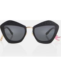 Miu Miu Verzierte Cat-Eye-Sonnenbrille - Braun