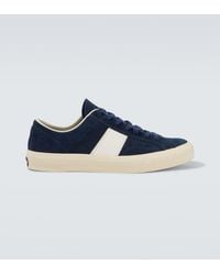 Tom Ford - Cambridge Leather-Trimmed Suede Sneakers - Lyst