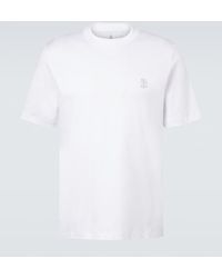 Brunello Cucinelli - Printed Cotton Jersey T-Shirt - Lyst