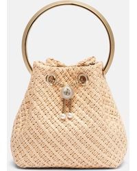 Jimmy Choo - Bon Bon Small Embellished Raffia Tote Bag - Lyst