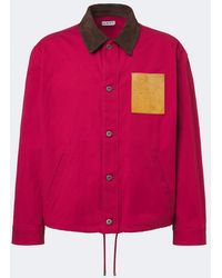 Loewe - Suede-Trimmed Cotton Canvas Jacket - Lyst