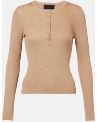Nili Lotan - Kyrie Ribbed-Knit Silk Henley Shirt - Lyst
