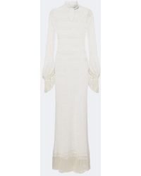 ‎Taller Marmo - New Mexico Fringed Cotton Maxi Dress - Lyst