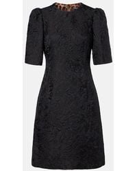 Dolce & Gabbana - Vestido Corto En Mezcla De Algodon Y Seda - Lyst