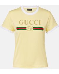 Gucci - Logo Cotton Jersey T-Shirt - Lyst