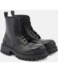 Balenciaga - Strike Leather Boot - Lyst