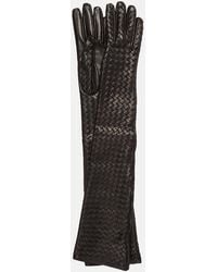 Bottega Veneta - Intrecciato Leather Gloves - Lyst
