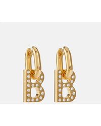 Balenciaga - Ohrringe B Chain XS mit Kristallen - Lyst