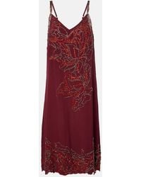 Dries Van Noten - Beaded Silk Slip Dress - Lyst