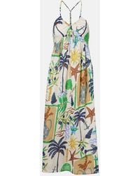 Velvet - Leyla Printed Cotton Midi Dress - Lyst