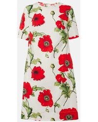 Oscar de la Renta - Vestido Corto De Mezcla De Algodon - Lyst