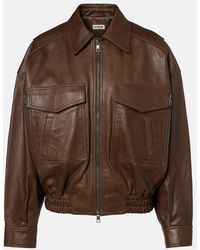 STAUD - Eugene Leather Bomber Jacket - Lyst