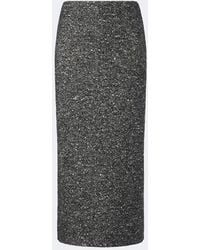 Valentino - Chevron Wool-Blend Boucle Pencil Skirt - Lyst