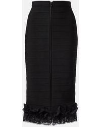 Self-Portrait - X Christopher Kane Lace-Trimmed Midi Skirt - Lyst