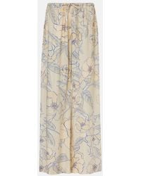 Dries Van Noten - Floral Wide-Leg Pants - Lyst