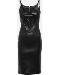 Versace - Medusa '95 Corset Leather Midi Dress - Lyst
