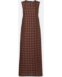 Asceno - Tallin Gingham Linen Maxi Dress - Lyst
