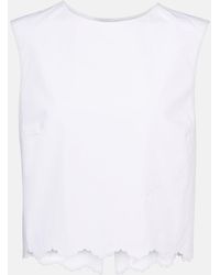 Patou - Scalloped Cotton Poplin Crop Top - Lyst