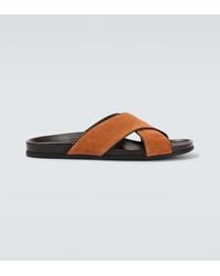 Manolo Blahnik - Chiltern Suede Slides - Lyst