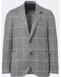 Lardini - Checked Alpaca And Wool-Blend Blazer - Lyst