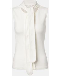 Lemaire - Scarf-Detail Cotton And Linen Jersey Top - Lyst