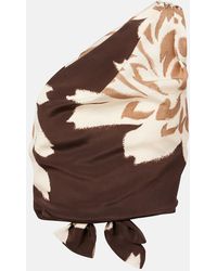 SIR. - One-Shoulder-Top Aus Seidensatin - Lyst